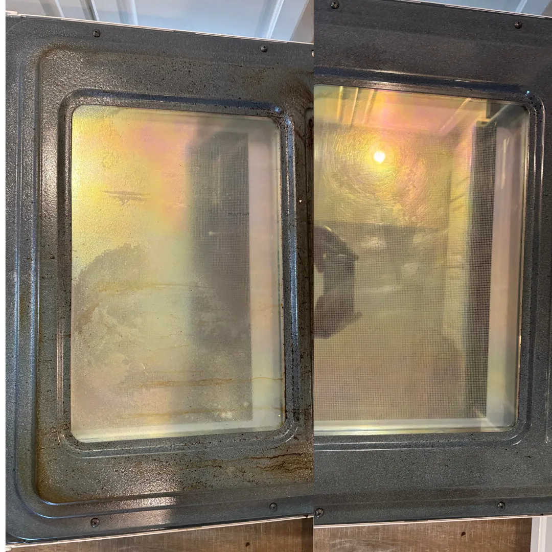 Oven Door Glass — move-in / move-out before and after