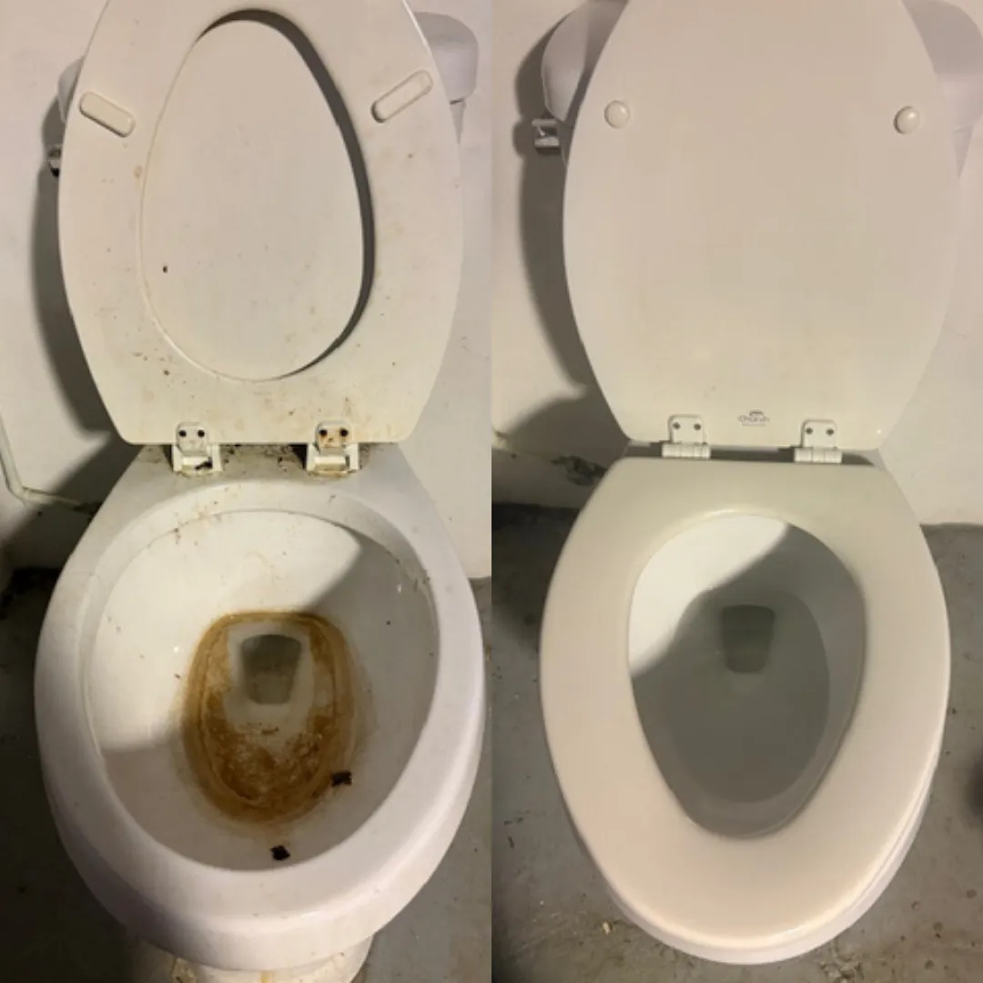 Toilet Deep Clean — move-in / move-out before and after