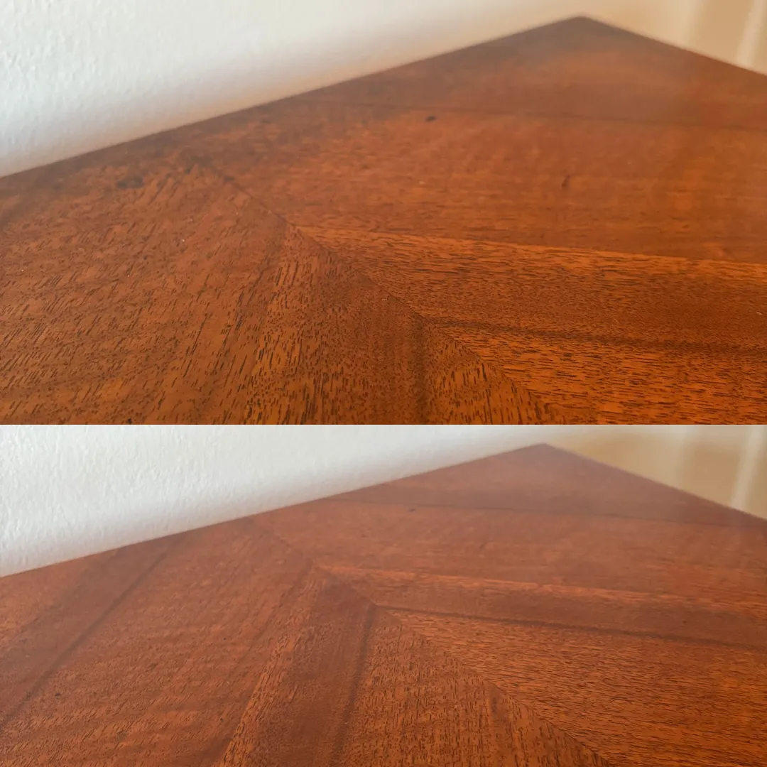 Wood Furniture Polish — residential cleaning before and after